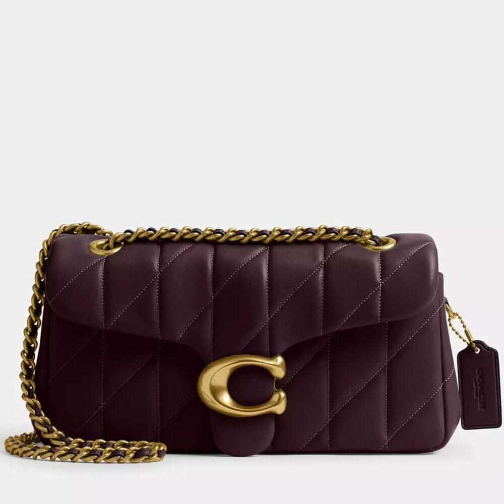 COACH Tabby Shoulder Bag 26 With Pillow Quilting Blackcurrant Leather